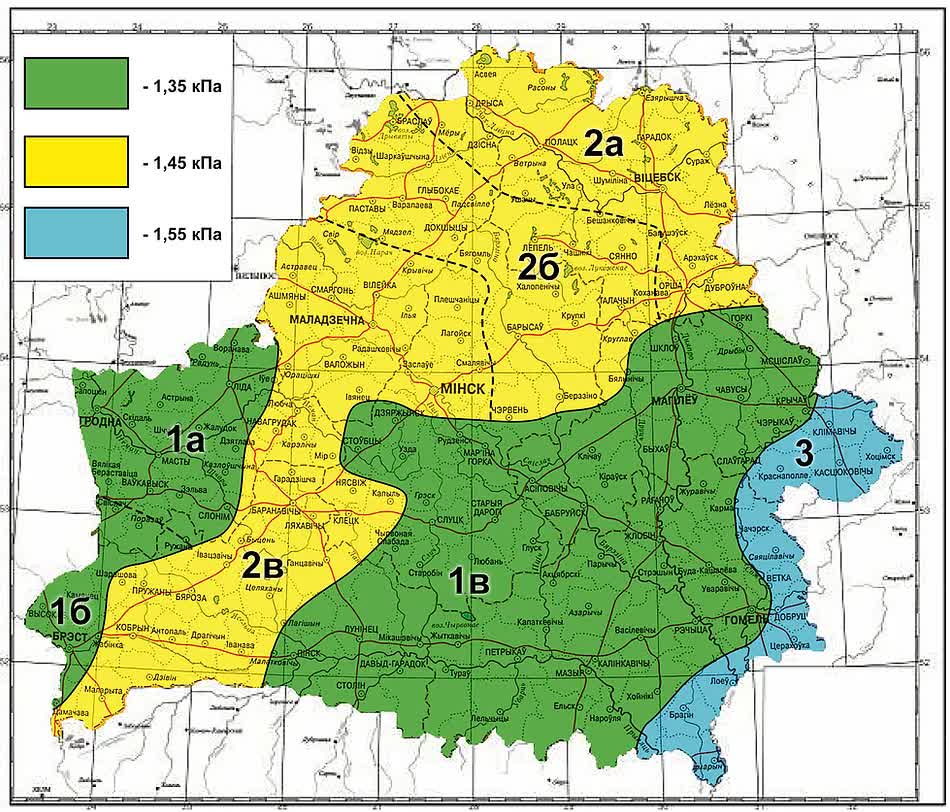 Карта зон снеговой нагрузки